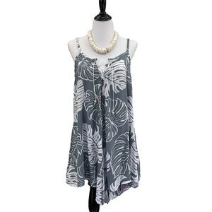 Kau wela Summer Mini Romper Beach Boho Romper Gypsy Overall Wide Leg Monstera